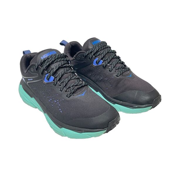 HOKA ONE ONE Challenger ATR 6  Black Teal Athletic Shoes Womens Size 9.5B - Picture 1 of 12